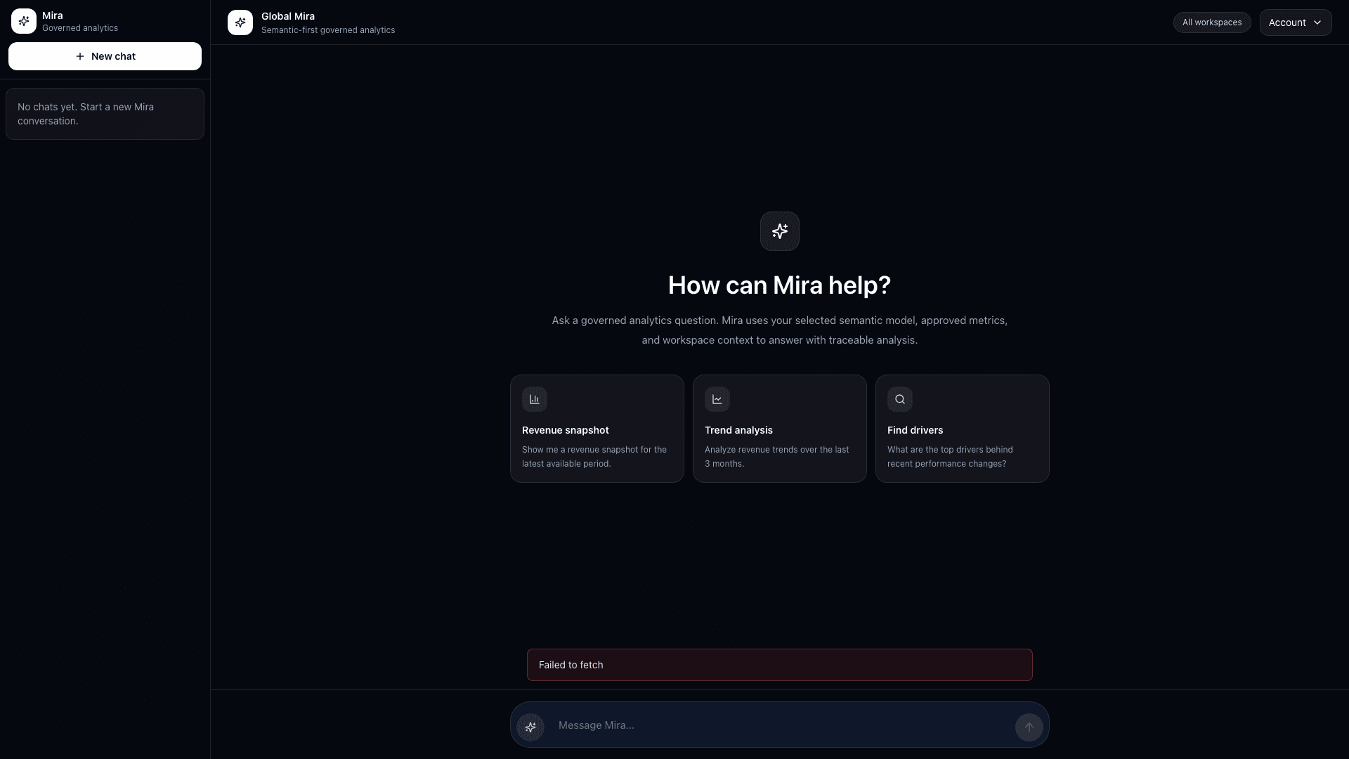 MetricMend Mira AI analyst workspace